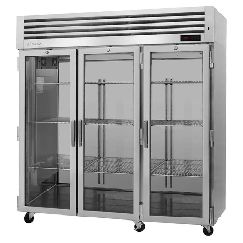 Turbo Air PRO-77H-G 77.75 Inch Heated Cabinet Reach-In 73.9 cu ft Three Section Turbo Air PRO-77H-G 77.75 Inch Heated Cabinet Reach-In 73.9 cu ft Three Section