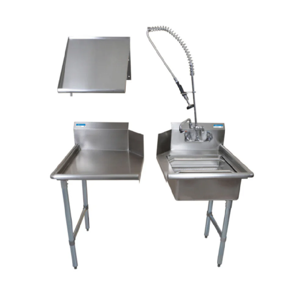 BK Resources BKDTK6-48-R-G-SS 48 Inch Dish Table Kit Right to Left Operation