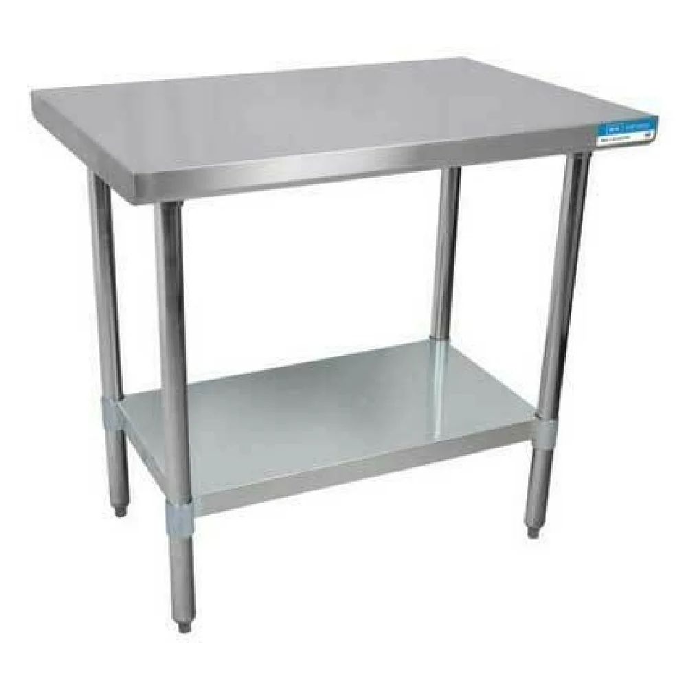 BK Resources QTT-4836 48 Inch 14 Gauge Stainless Steel Work Table with Adjustable Undershelf