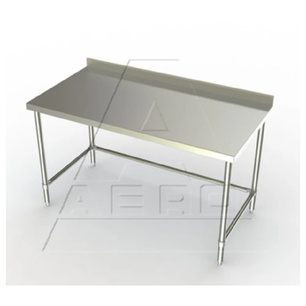 AERO Manufacturing 4TSSX-24120 120 Inch Stainless Steel Work Table with Backsplash AERO Manufacturing 4TSSX-24120 120 Inch Stainless Steel Work Table with Backsplash