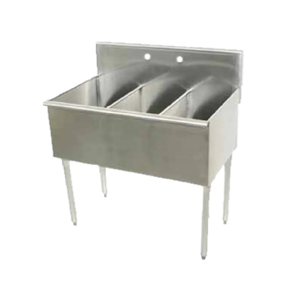 Advance Tabco 6-3-36-X 36 Inch Sink 16 Gauge Stainless Steel with 3 Compartments Advance Tabco 6-3-36-X 36 Inch Sink 16 Gauge Stainless Steel with 3 Compartments