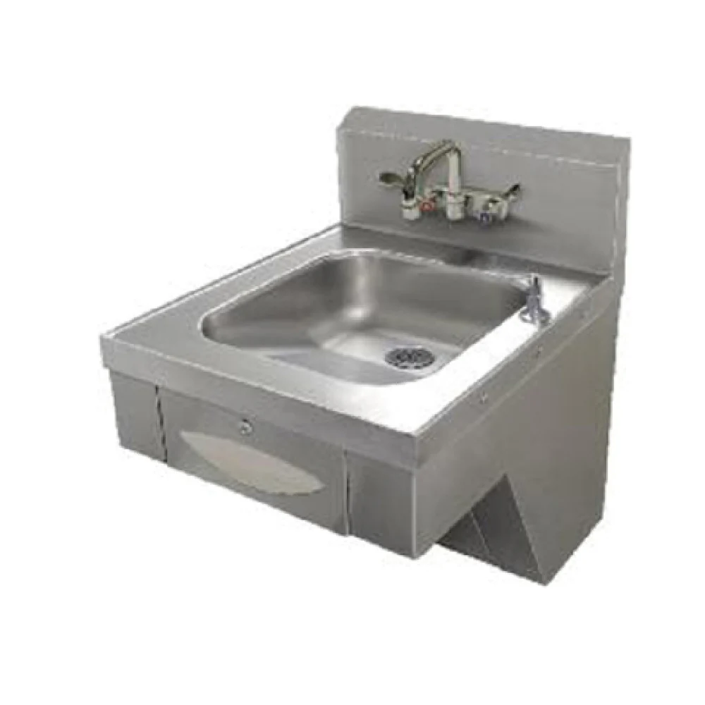 Advance Tabco 7-PS-46 14 Inch ADA Compliant Hand Sink Wall Mounted Stainless Steel with Tapered Bowl Design Advance Tabco 7-PS-46 14 Inch ADA Compliant Hand Sink Wall Mounted Stainless Steel with Tapered Bowl Design