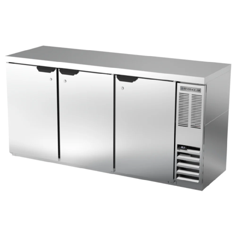 Beverage Air BB72HC-1-F-S-27 72 Inch Refrigerated Back Bar Cabinet 19.92 cu ft 3 Sections
