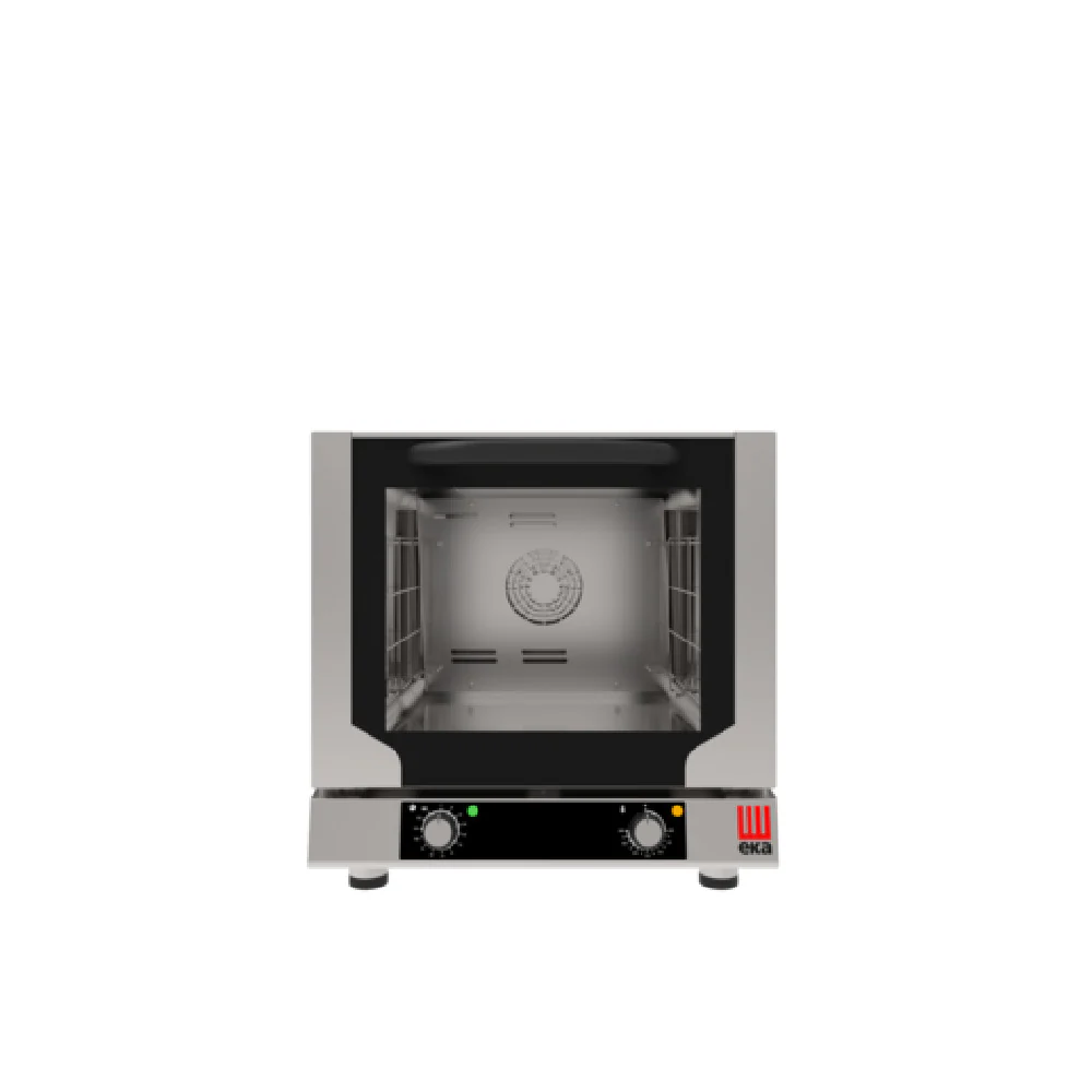 Tecnoeka EKFA 412 N S 23 Inch Electric Countertop Convection Oven Stainless Steel with 4 Half-size Sheet Pan Capacity