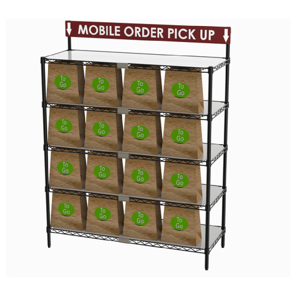 Metro CR1848TGSR 48 Inch To-Go Order Pick-Up Station with Sign Steel Construction