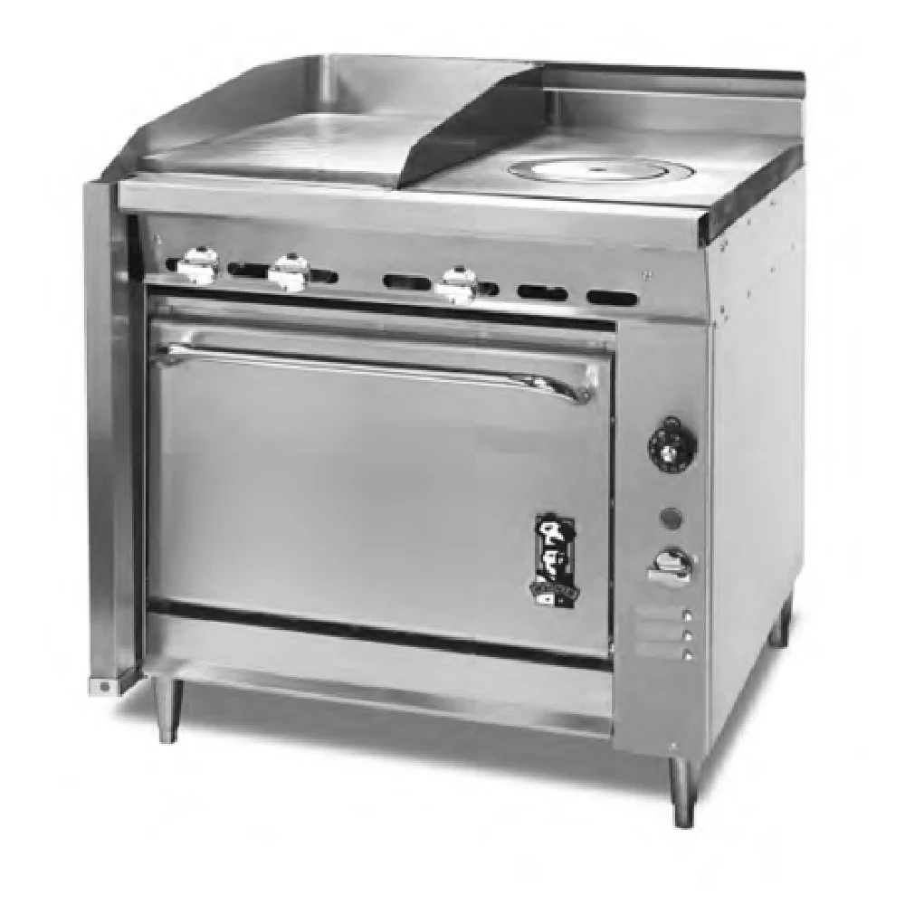 Montague Company M36-12 36 Inch Range Gas with 18 Inch Griddle and Hot Top 65000 BTU