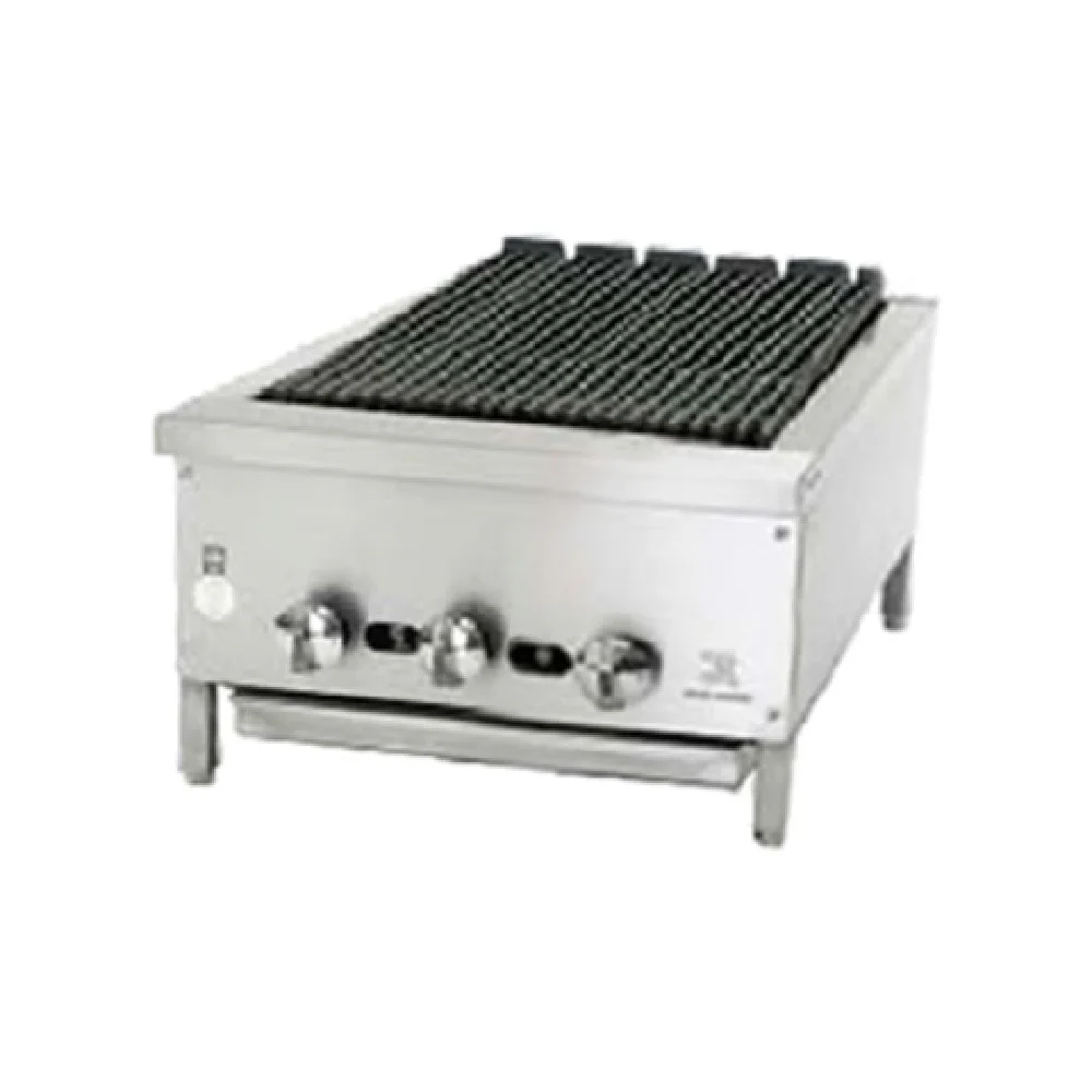 Jade Range JB-18_NAT 18 Inch Gas Charbroiler Countertop Cast Iron Radiants 45000 BTU