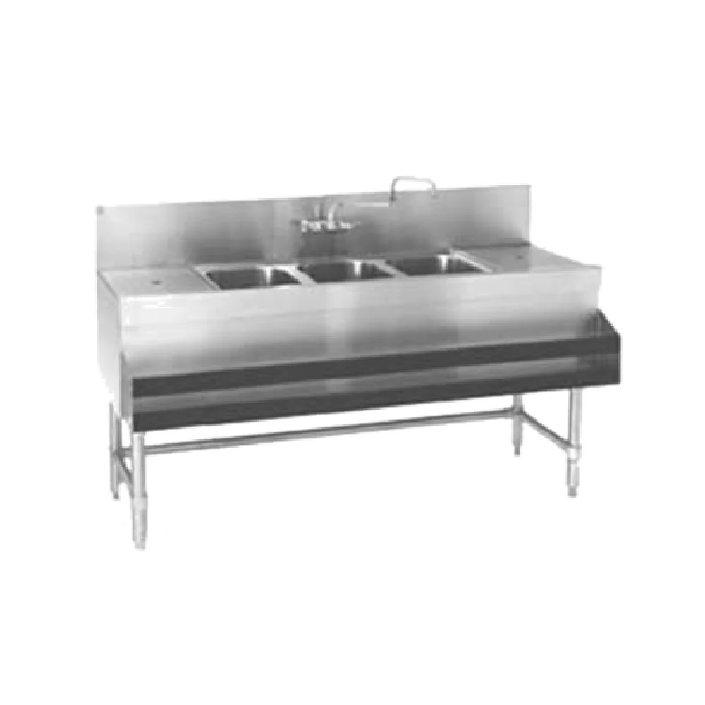 Eagle B5-3-R-24 60 Inch Stainless Steel Underbar Sink Unit with Drainboard