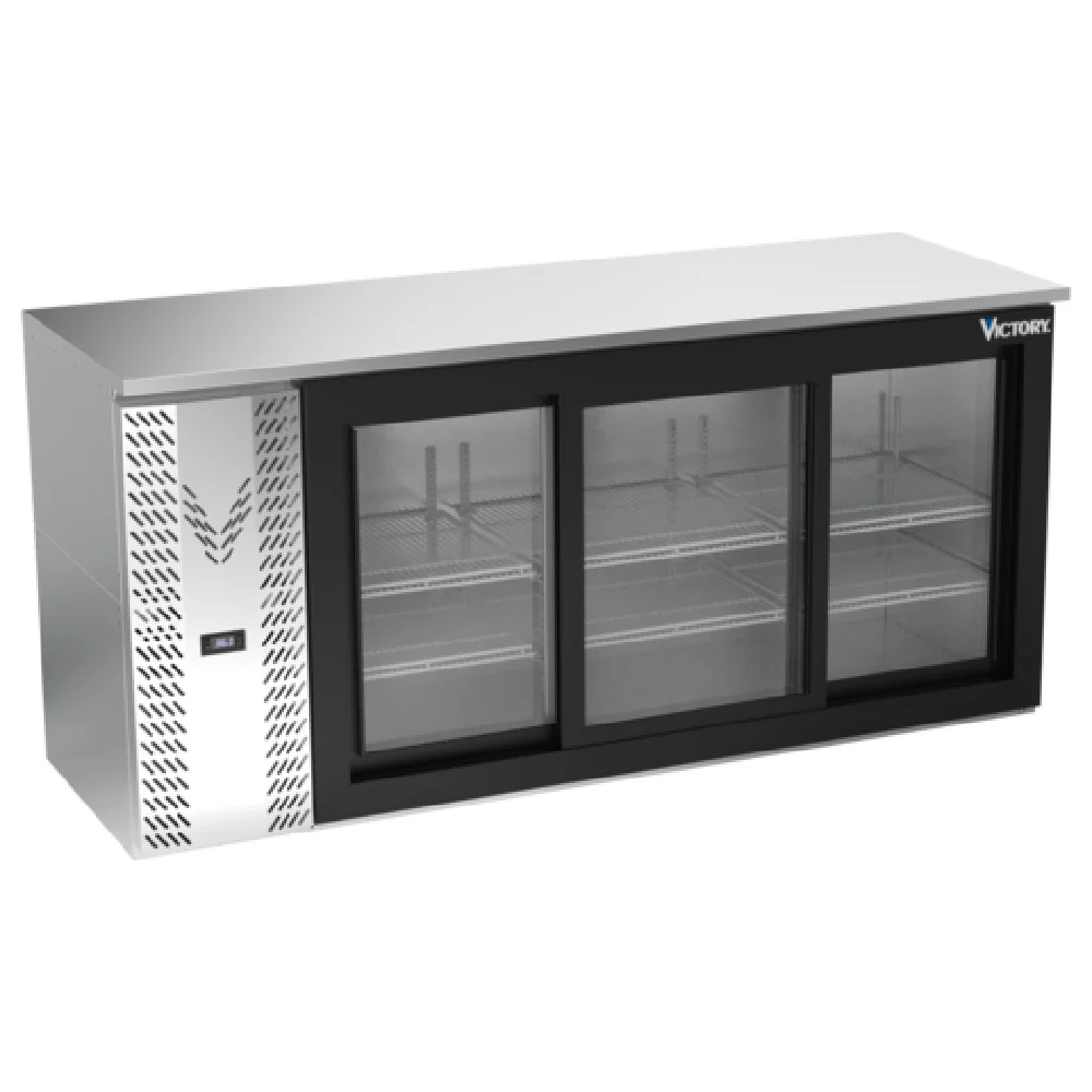 Victory VBBN72HC-F-GS-S Back Bar Refrigerator Food Rated Three-section Victory VBBN72HC-F-GS-S Back Bar Refrigerator Food Rated Three-section