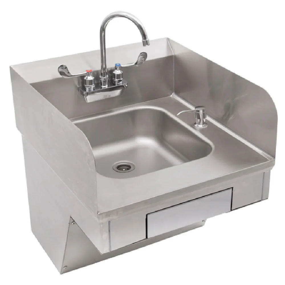 John Boos PBHS-ADA-P-STD-SSLR 14 Inch Pro-Bowl Hand Sink Wall Mount Stainless Steel with Faucet John Boos PBHS-ADA-P-STD-SSLR 14 Inch Pro-Bowl Hand Sink Wall Mount Stainless Steel with Faucet