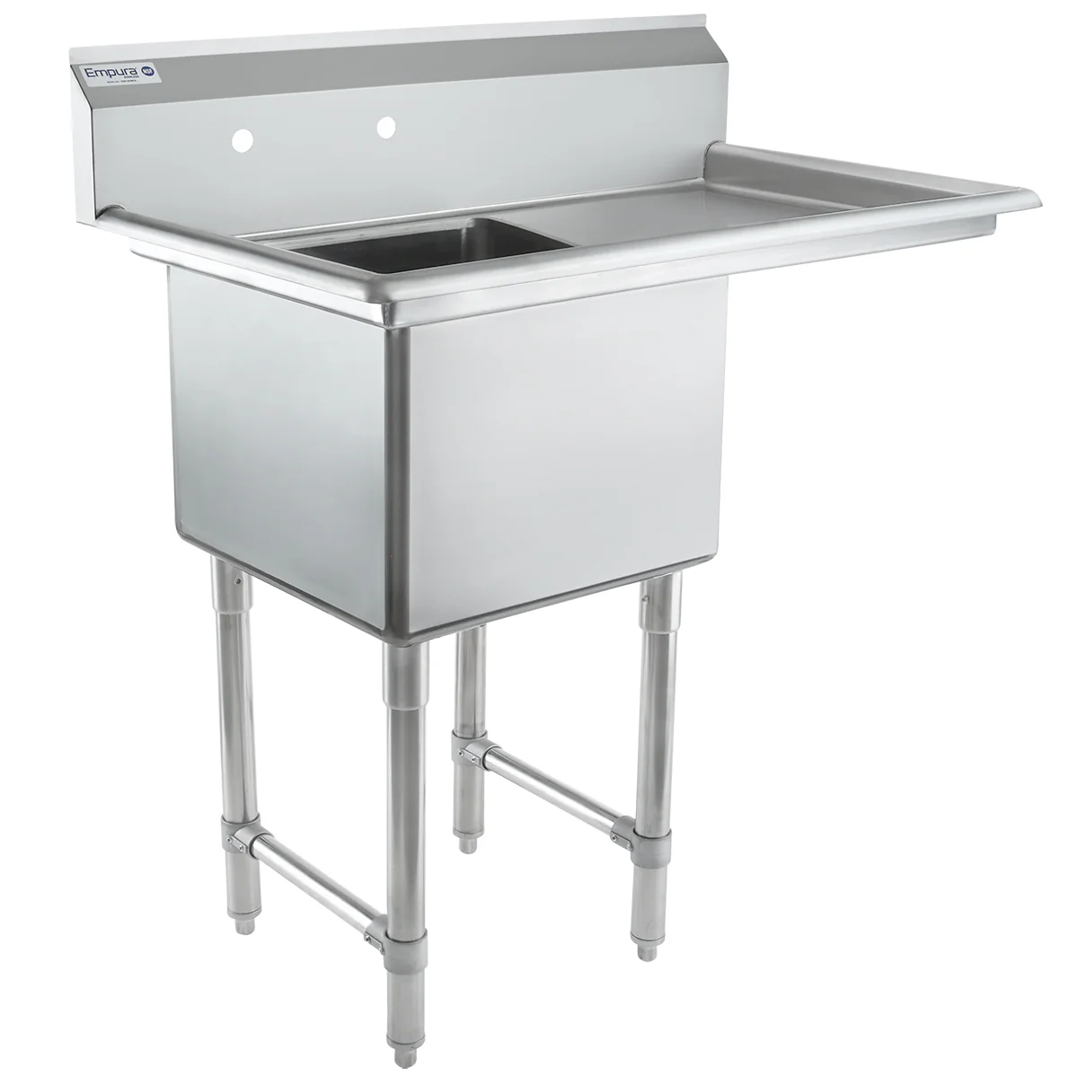 Empura EHD11818R18 Sink 38.5 Inch Heavy Duty Stainless Steel with Right Drainboard