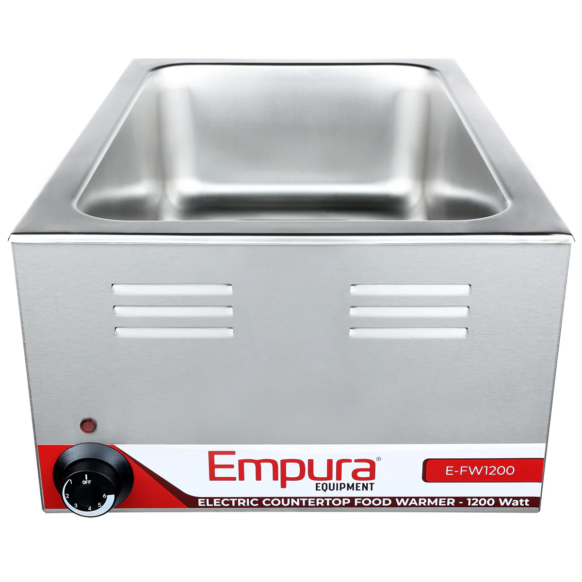 Empura Equipment E-FW1200 14 Inch Food Pan Warmer Electric Stainless Steel with Thermostatic Control Empura Equipment E-FW1200 14 Inch Food Pan Warmer Electric Stainless Steel with Thermostatic Control