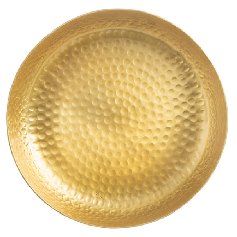 Tablecraft 10740 8-1/2 Inch Diameter Round Platter Aluminum Gold Finish