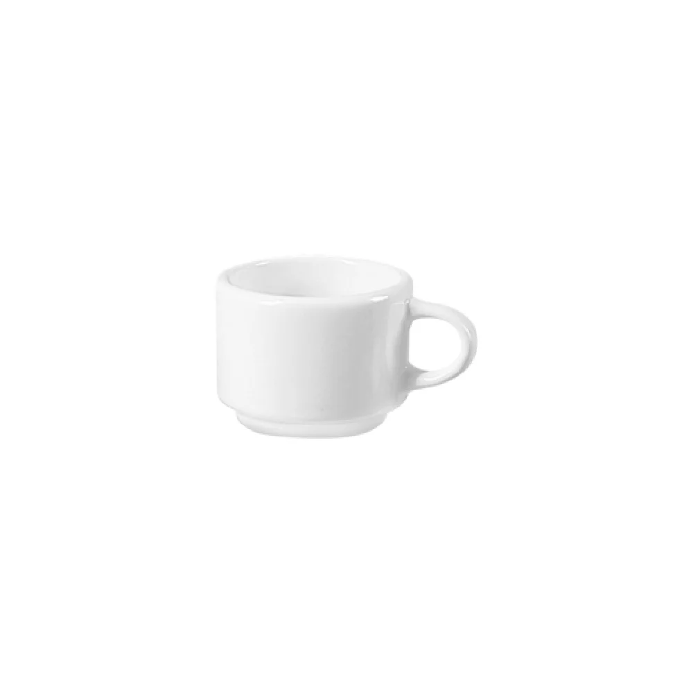 Steelite DCI137UW 8 Oz Cappuccino Cup Round Stackable Ceramic Ultra White