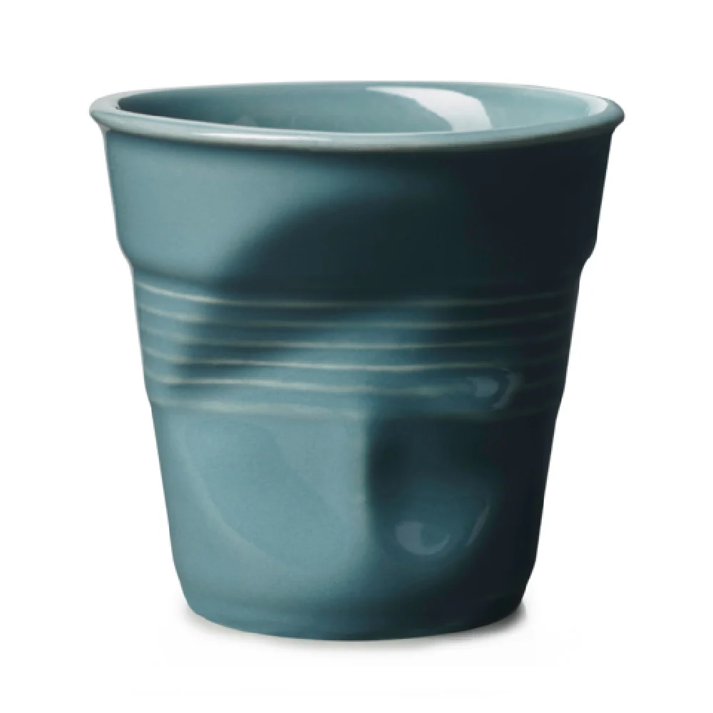 Revol 659583 6 Oz Crumpled Cappuccino Tumbler Porcelain Abyss Blue Revol 659583 6 Oz Crumpled Cappuccino Tumbler Porcelain Abyss Blue
