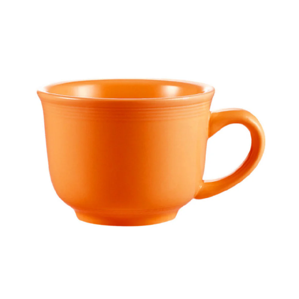 CAC China TG-1-TNG 7-1/2 Oz. Orange Coffee Cup Porcelain Embossed