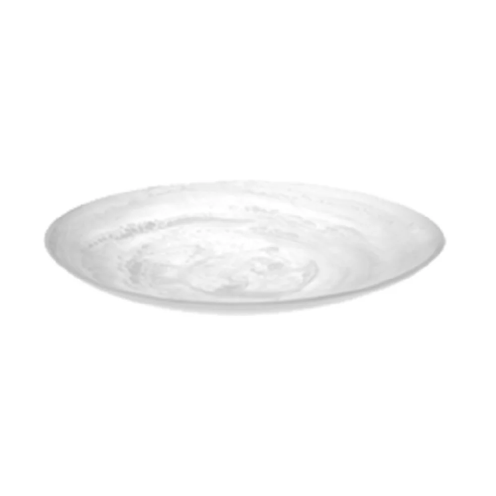 American Metalcraft WSP15 74-1/2 Oz Platter Round White Resin with Swirl