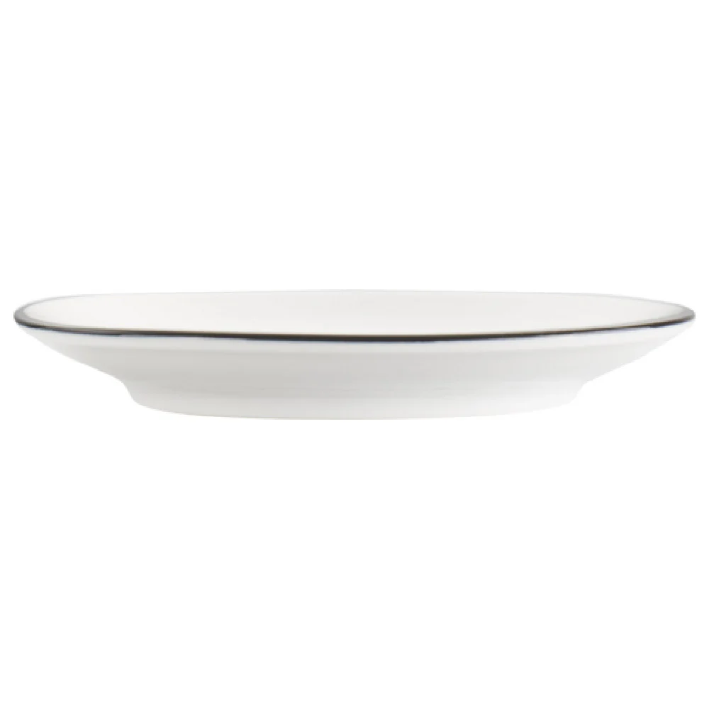 International Tableware TB-5-BL 5-1/2 Inch Round Plate Porcelain European White with Black International Tableware TB-5-BL 5-1/2 Inch Round Plate Porcelain European White with Black