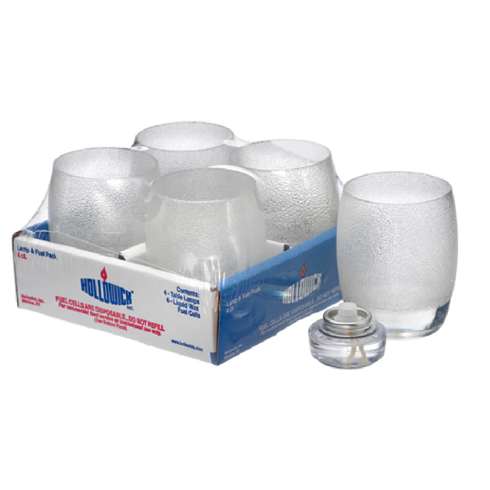 Hollowick 6404CI-4 3 Inch Votive Clear Glass with HD12 Liquid Fuel 4 Packs