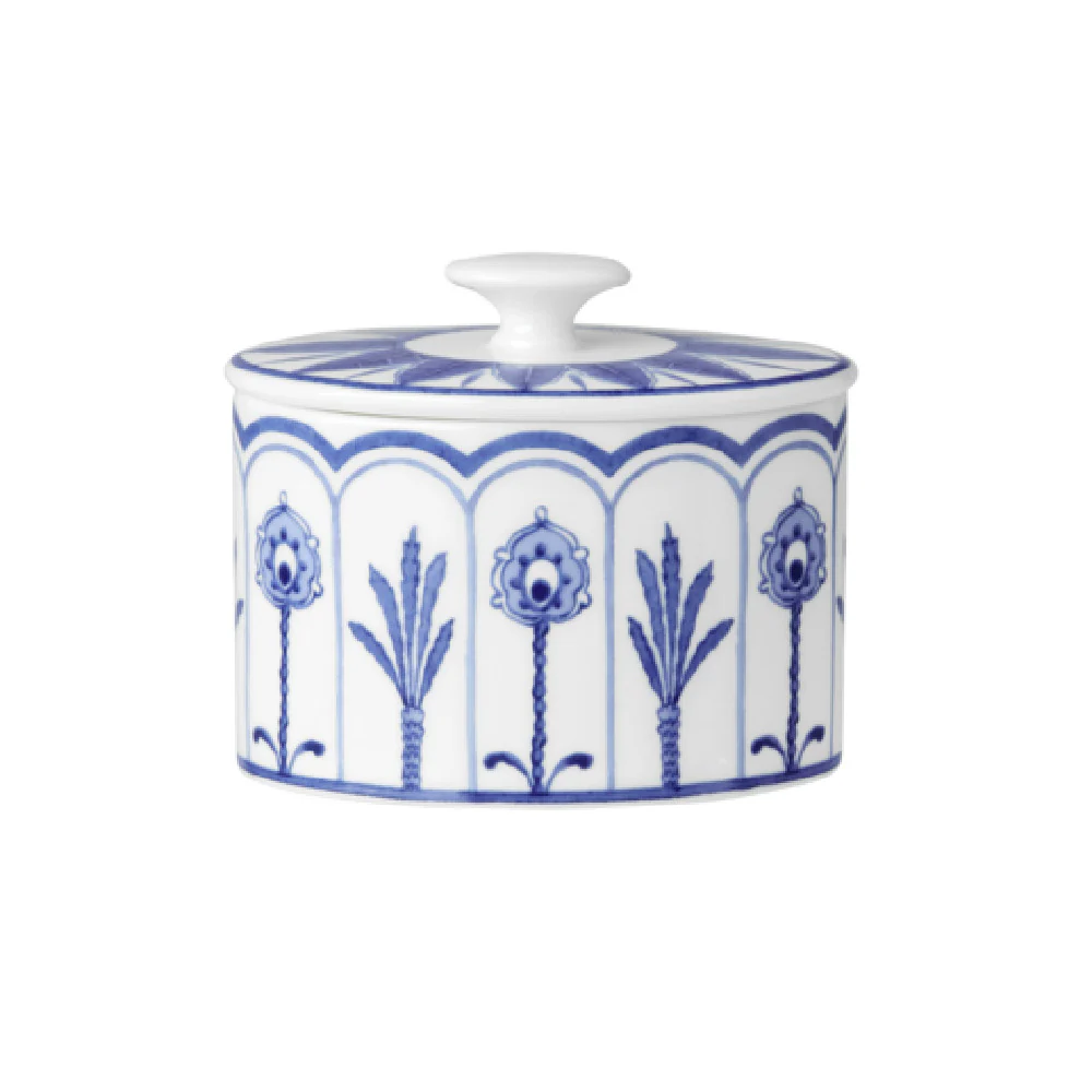 Steelite 82124AND0335 8.0 Oz Oval Sugar Coupe Bone China Sultans Garden Blue
