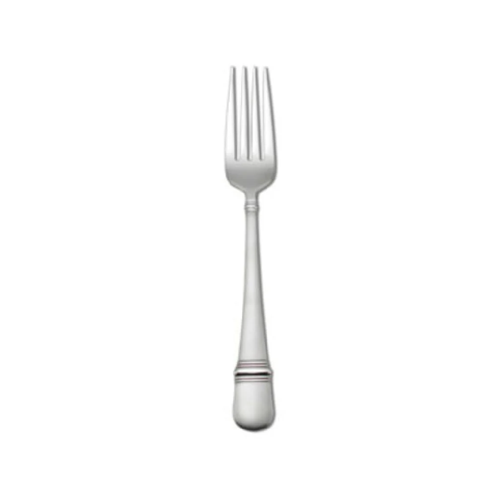 1880 Hospitality T045FDIF 8 Inch European Dinner Fork Banded Teardrop Handle 18/10 Stainless Steel