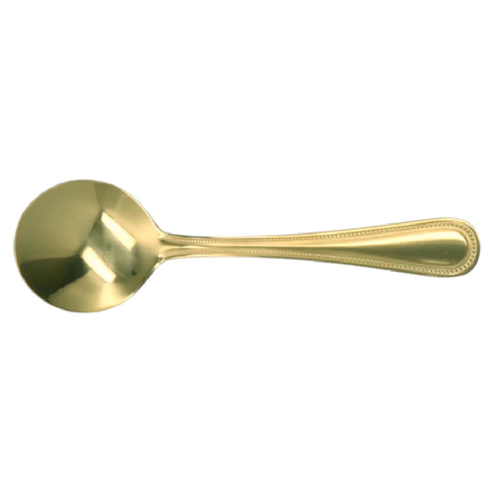 Steelite WLG2712 6-1/4 Inch Bouillon Spoon Gold PVD Coated Stainless Steel Steelite WLG2712 6-1/4 Inch Bouillon Spoon Gold PVD Coated Stainless Steel