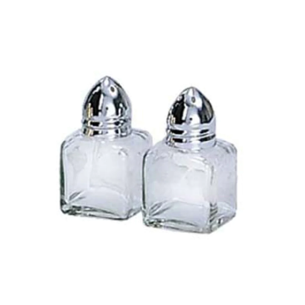 Admiral Craft MIN-1/2 1/2 Oz Glass Chrome Salt and Pepper Shaker
