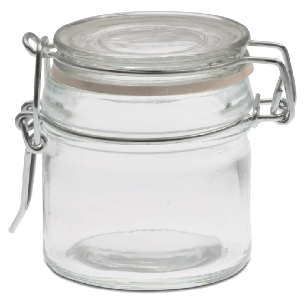 JB Prince R868 3 Oz Airtight Storage Jar Glass with Bail Wire Closure JB Prince R868 3 Oz Airtight Storage Jar Glass with Bail Wire Closure