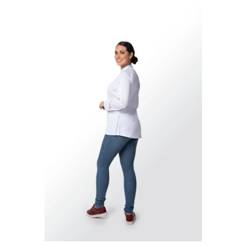 Chef Works CBZ02W-WHT-3XL 37 Inch Women's Nepal Chef Coat Raglan Long Sleeve with Zipper Chef Works CBZ02W-WHT-3XL 37 Inch Women's Nepal Chef Coat Raglan Long Sleeve with Zipper