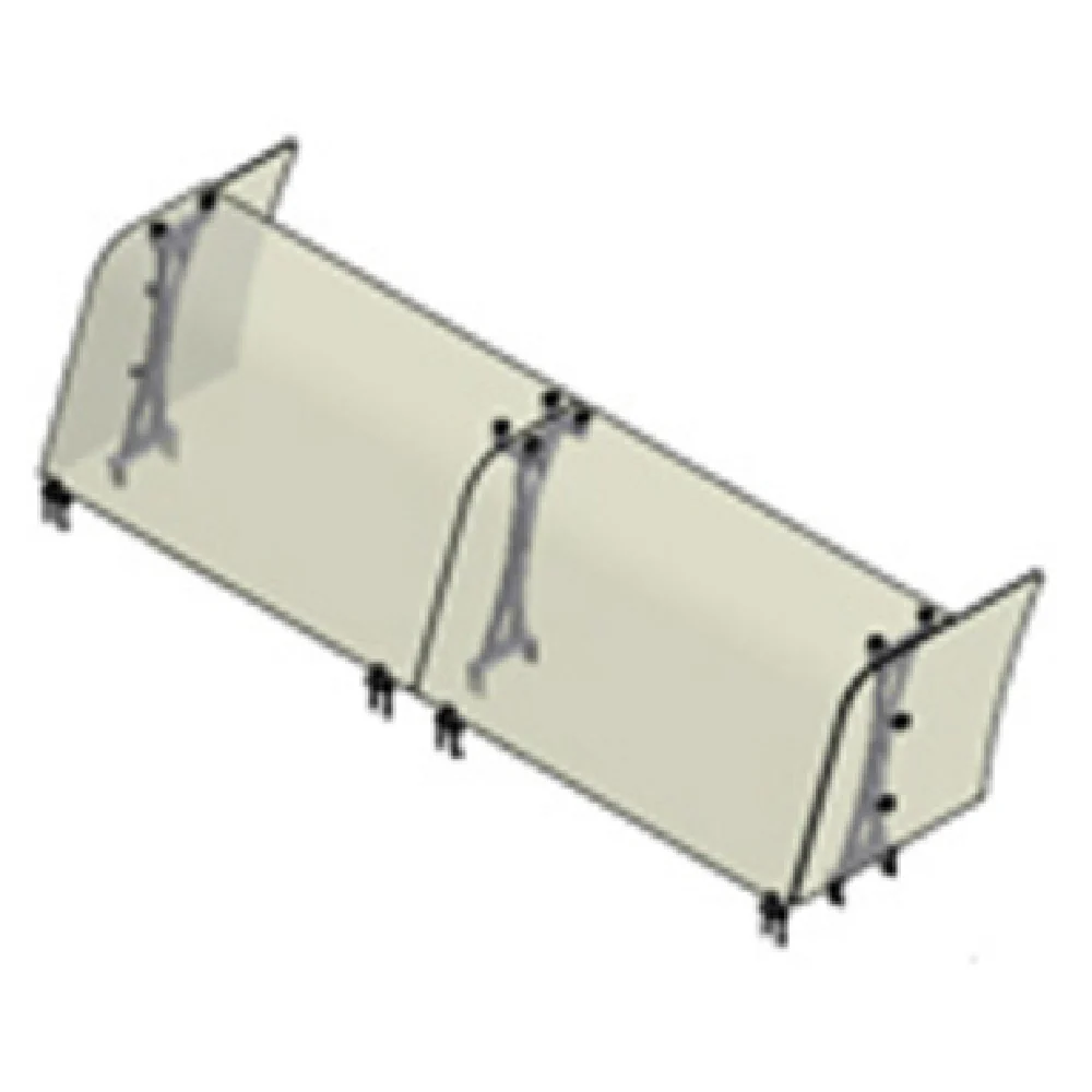 Atlas Metal VGE61.3C-2 36 Inch Europa Food Guard with Curved Glass Shield