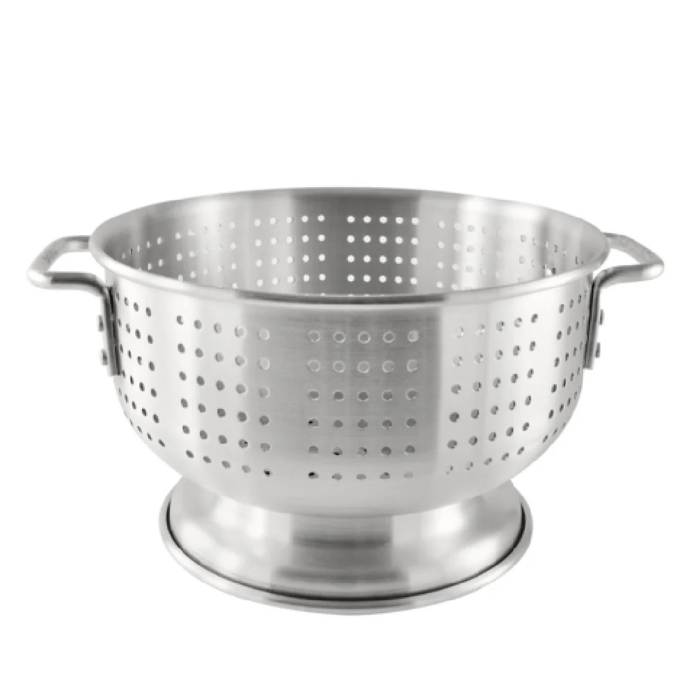 CAC China ALCL-16SH 16 Qt Colander Round 16 Inch Dia Aluminum Flat-handles Footed