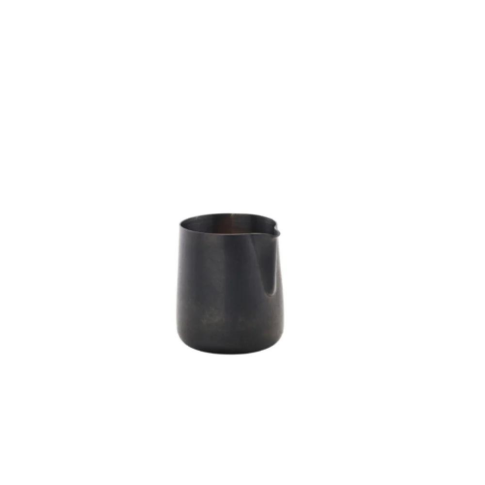 Steelite GWSJG5BKV 5 Oz. Jug Vintage Black 18/0 Stainless Steel with Decor - Creamer