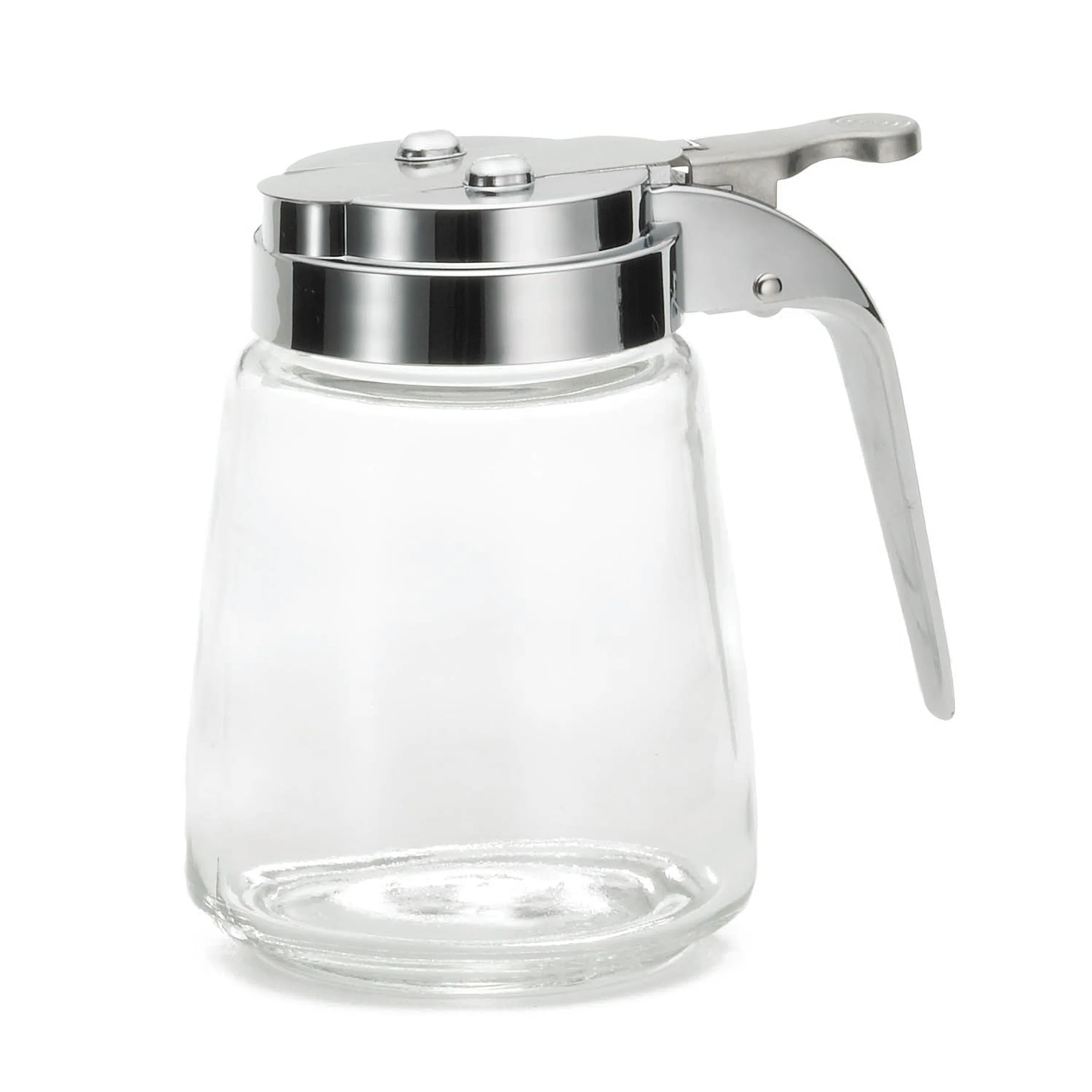 Tablecraft 1370CP 8 Oz Glass Dispenser with Chrome Plated ABS Top Dishwasher Safe