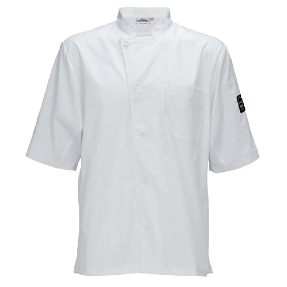 Winco UNF-9WS Small Cook's Shirt Tapered Fit White With Chest Pocket And Thermometer Pocket