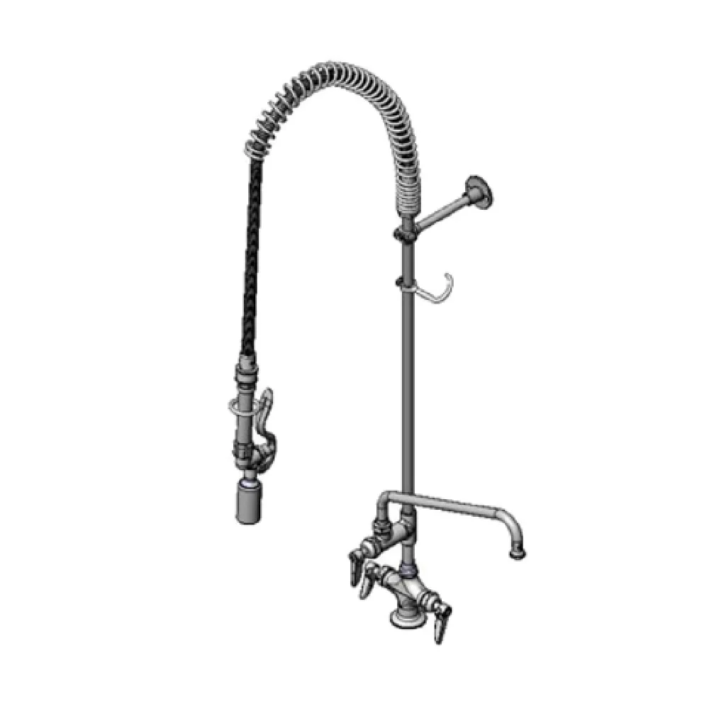 T&S Brass B-0113-12CRBJSW 12 Inch Swivel Nozzle Pre-Rinse Faucet Assembly with Add On Faucet T&S Brass B-0113-12CRBJSW 12 Inch Swivel Nozzle Pre-Rinse Faucet Assembly with Add On Faucet