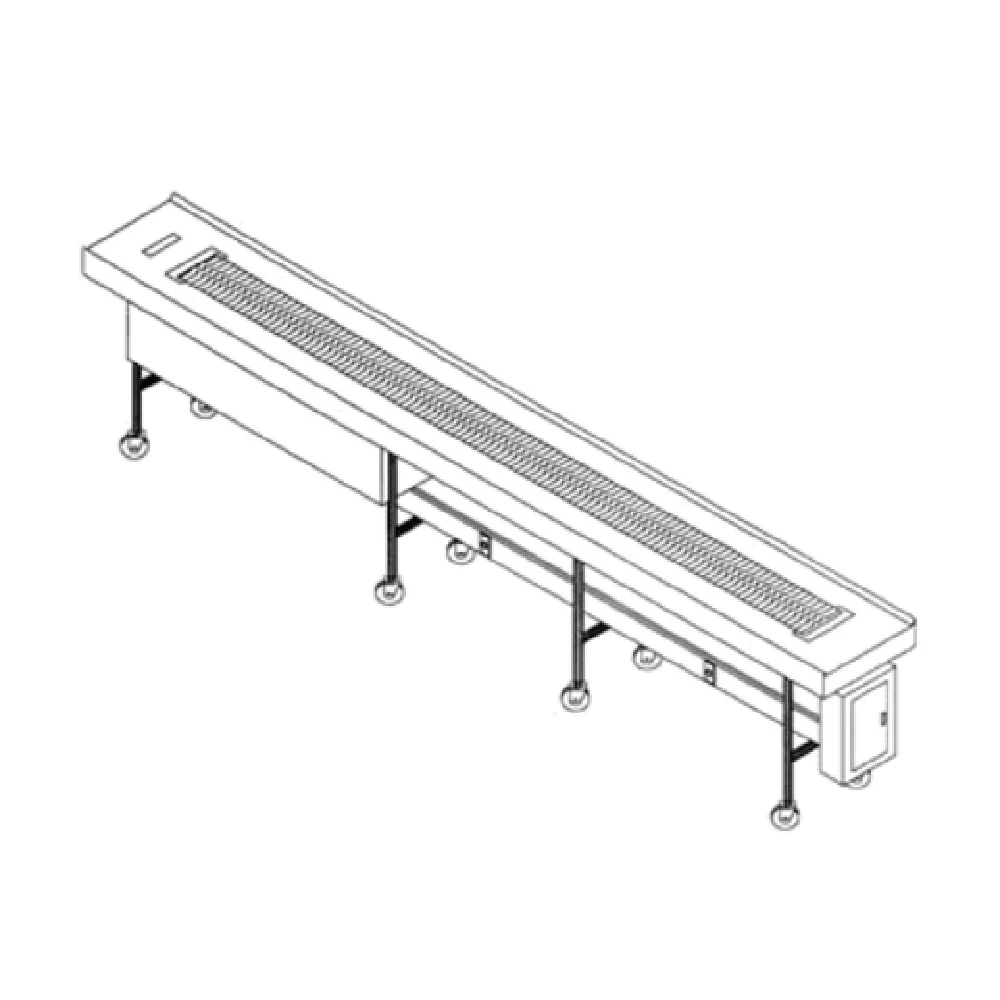 Dinex DXIESSB20 20' Length Lexan Slat Belt Conveyor Powered with Stainless Steel
