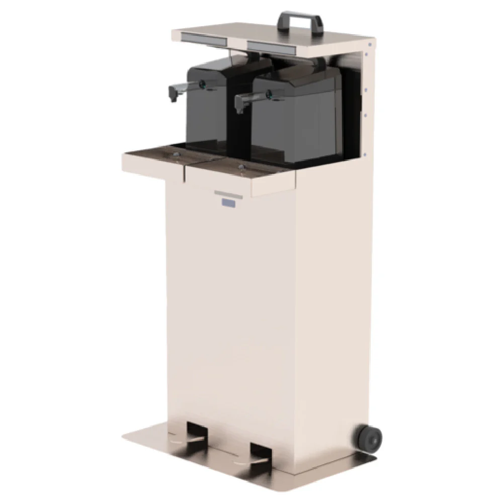 Lakeside 159868N-1 26 Inch Safe-Serv Hands-Free Condiment Station Double with Storage Stainless Steel
