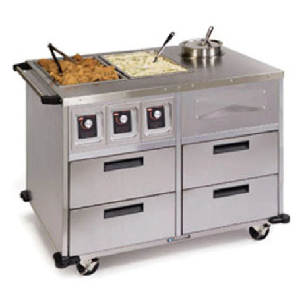 Lakeside 6745_208-220/60/1 46 Inch Serve All Mobile Food Station with Stainless Steel Lakeside 6745_208-220/60/1 46 Inch Serve All Mobile Food Station with Stainless Steel