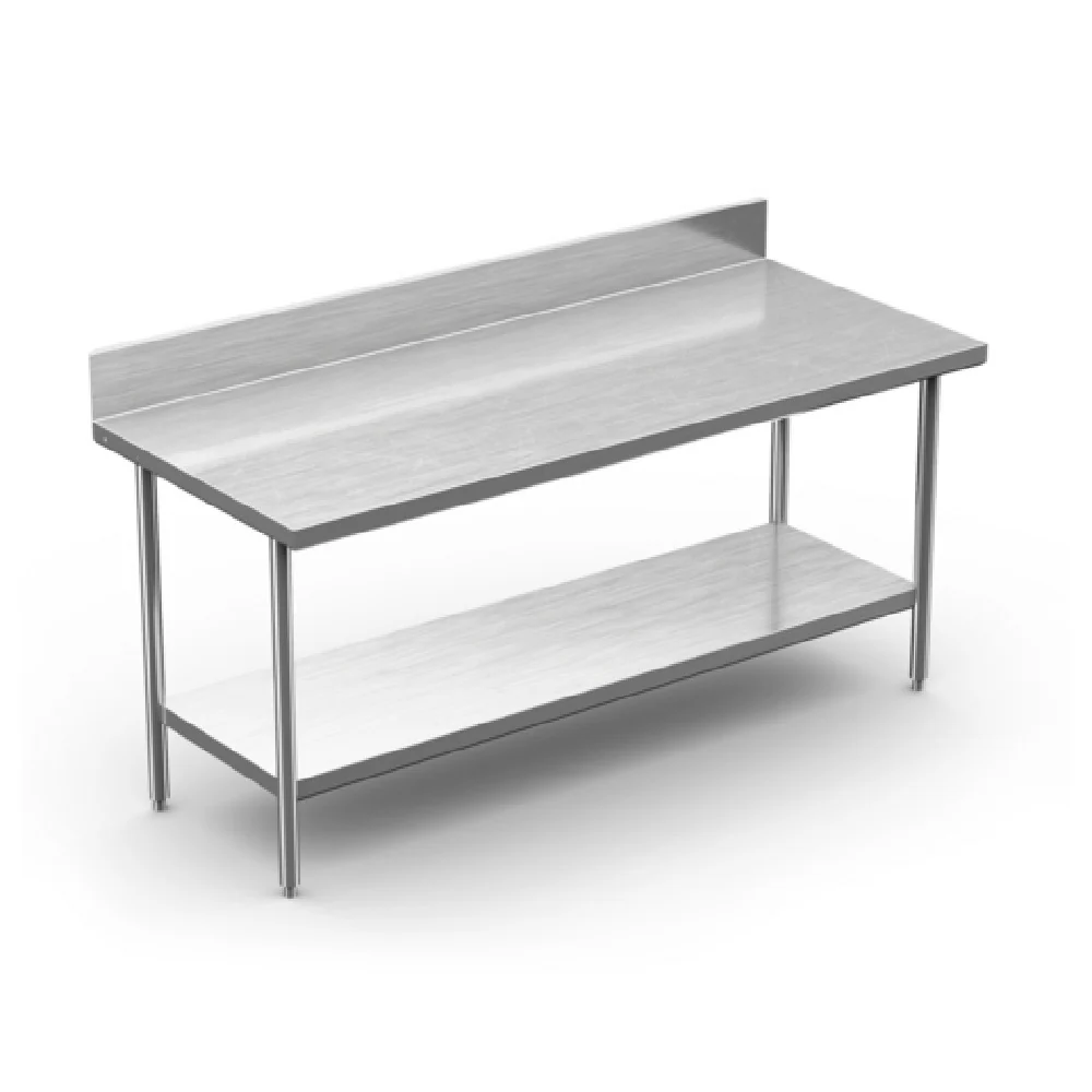 Winholt DTSB-3048 48 Inch Work Table 16 Gauge Stainless Steel Top with Backsplash