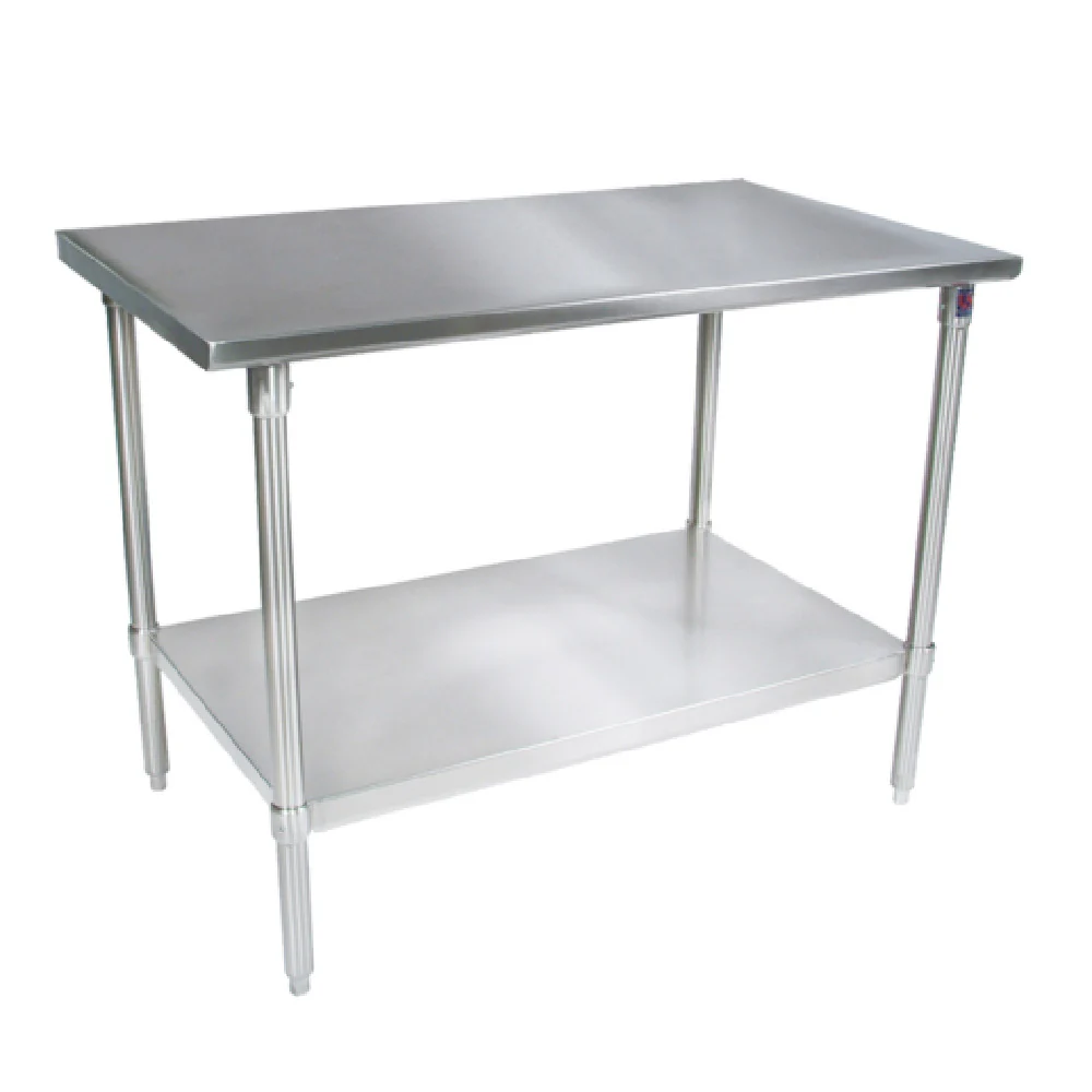 John Boos ST6-2436SSK 36 Inch Work Table 16 Gauge Stainless Steel Flat Top with Stallion Safety Edge