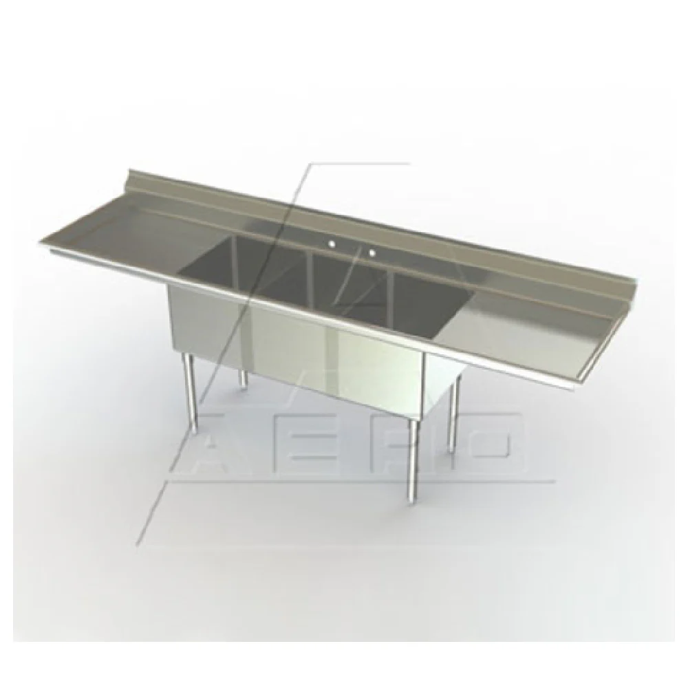 AERO Manufacturing XF3-2116-18LR 87 Inch Delux Sink with 18 Inch Drainboards AERO Manufacturing XF3-2116-18LR 87 Inch Delux Sink with 18 Inch Drainboards