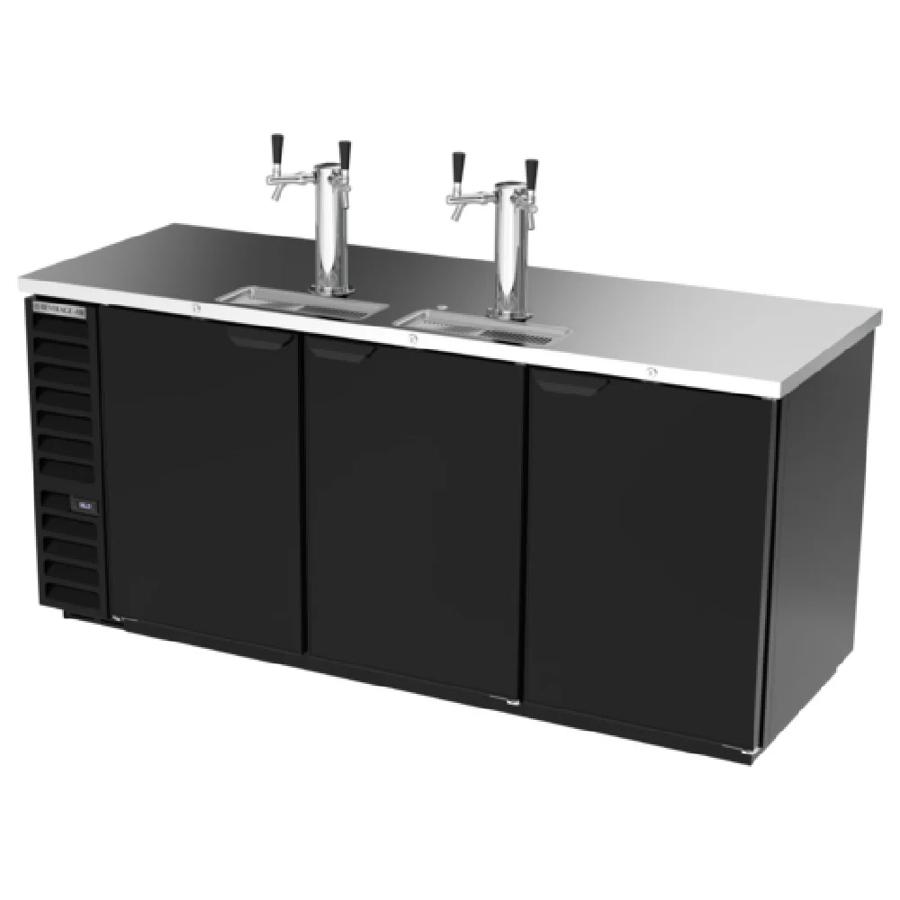 Beverage Air DD78HC-1-B 79 Inch Draft Beer Cooler 4 Kegs Dual Faucets Black Stainless Steel Beverage Air DD78HC-1-B 79 Inch Draft Beer Cooler 4 Kegs Dual Faucets Black Stainless Steel
