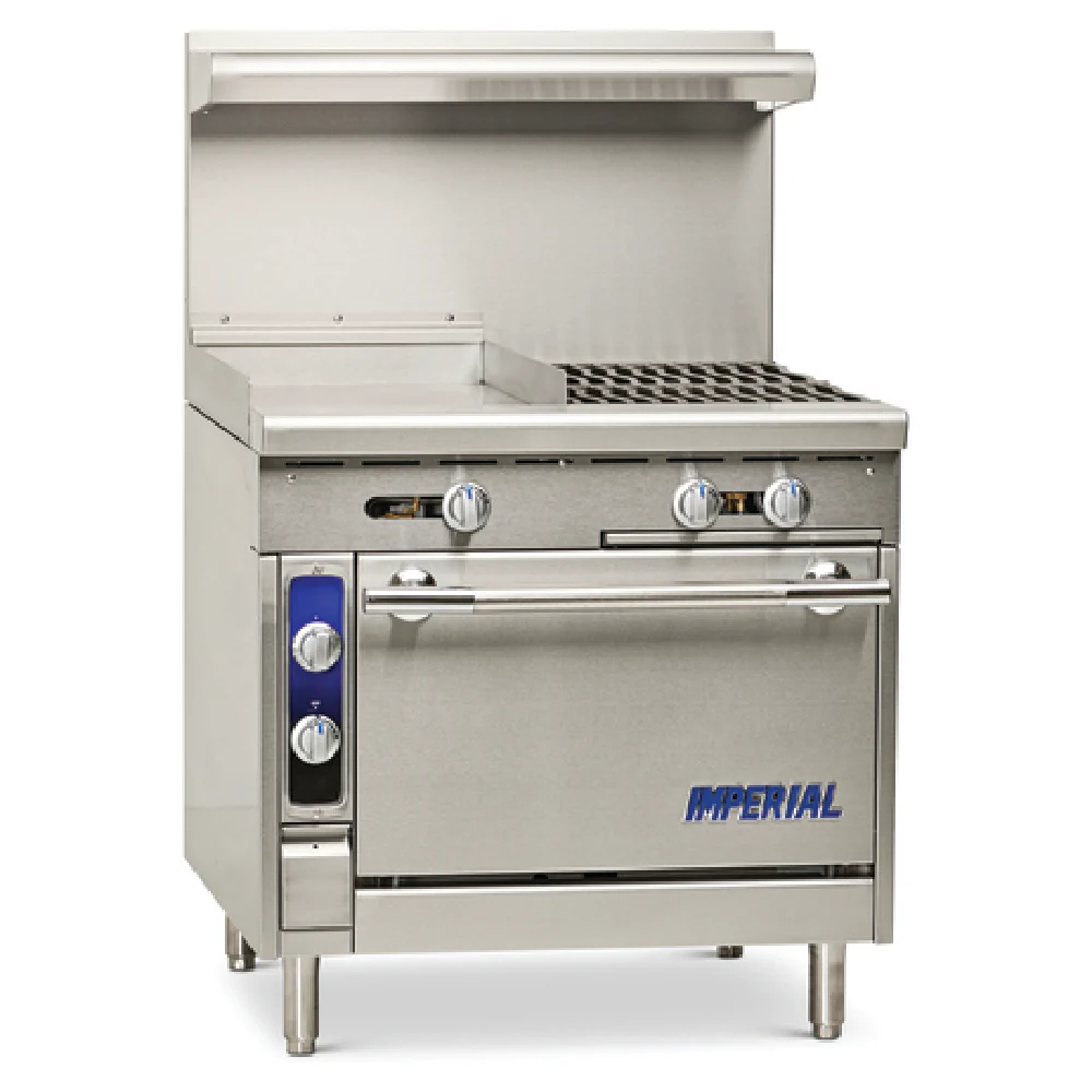 Imperial IHR-G18-2-XB_LP 36 Inch Gas Range with 2 Open Burners and Griddle 120000 BTU Imperial IHR-G18-2-XB_LP 36 Inch Gas Range with 2 Open Burners and Griddle 120000 BTU