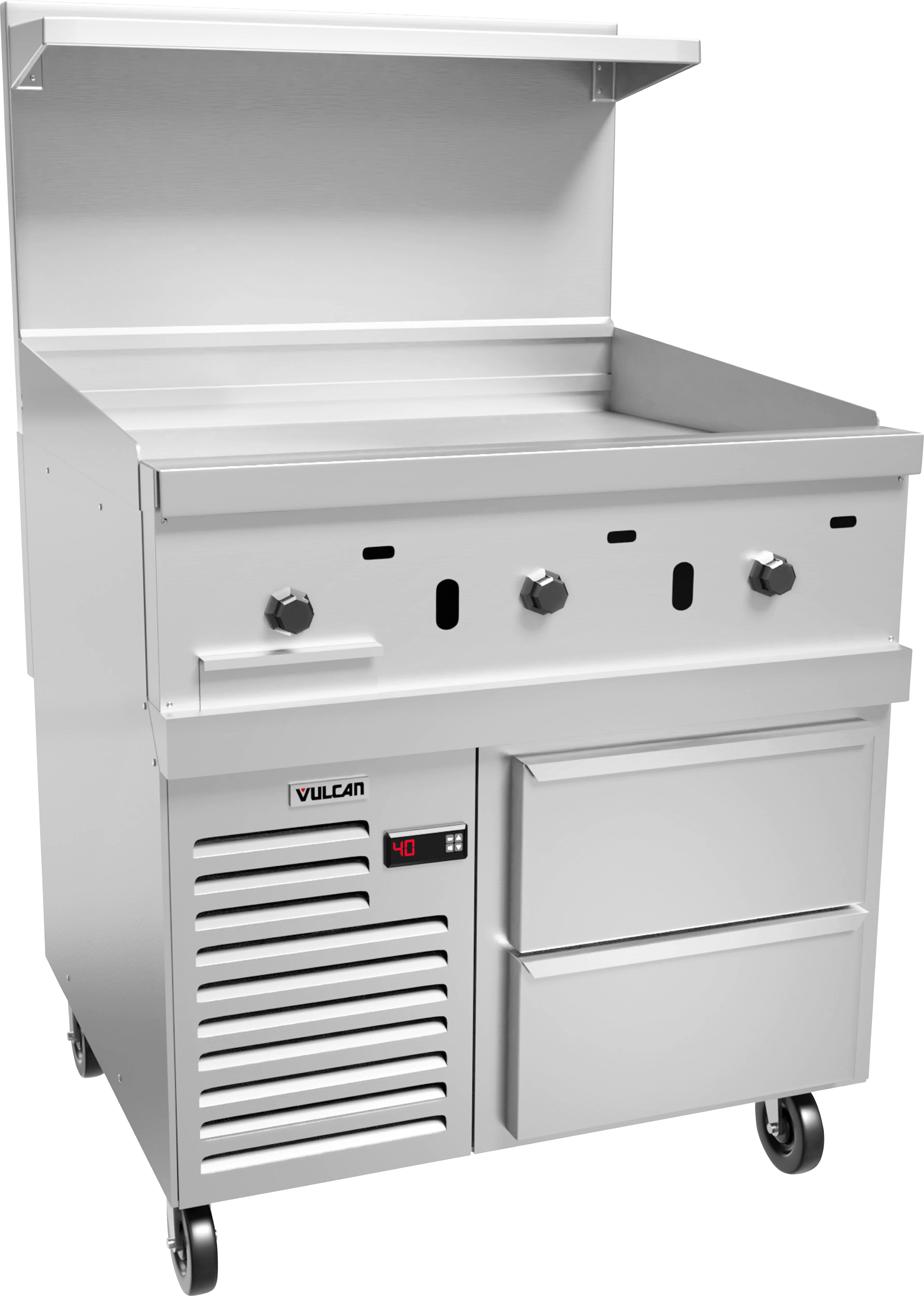 Vulcan 36R-36GT_NAT 36 Inch Gas Range Griddle with Refrigerated Base 60000 BTU