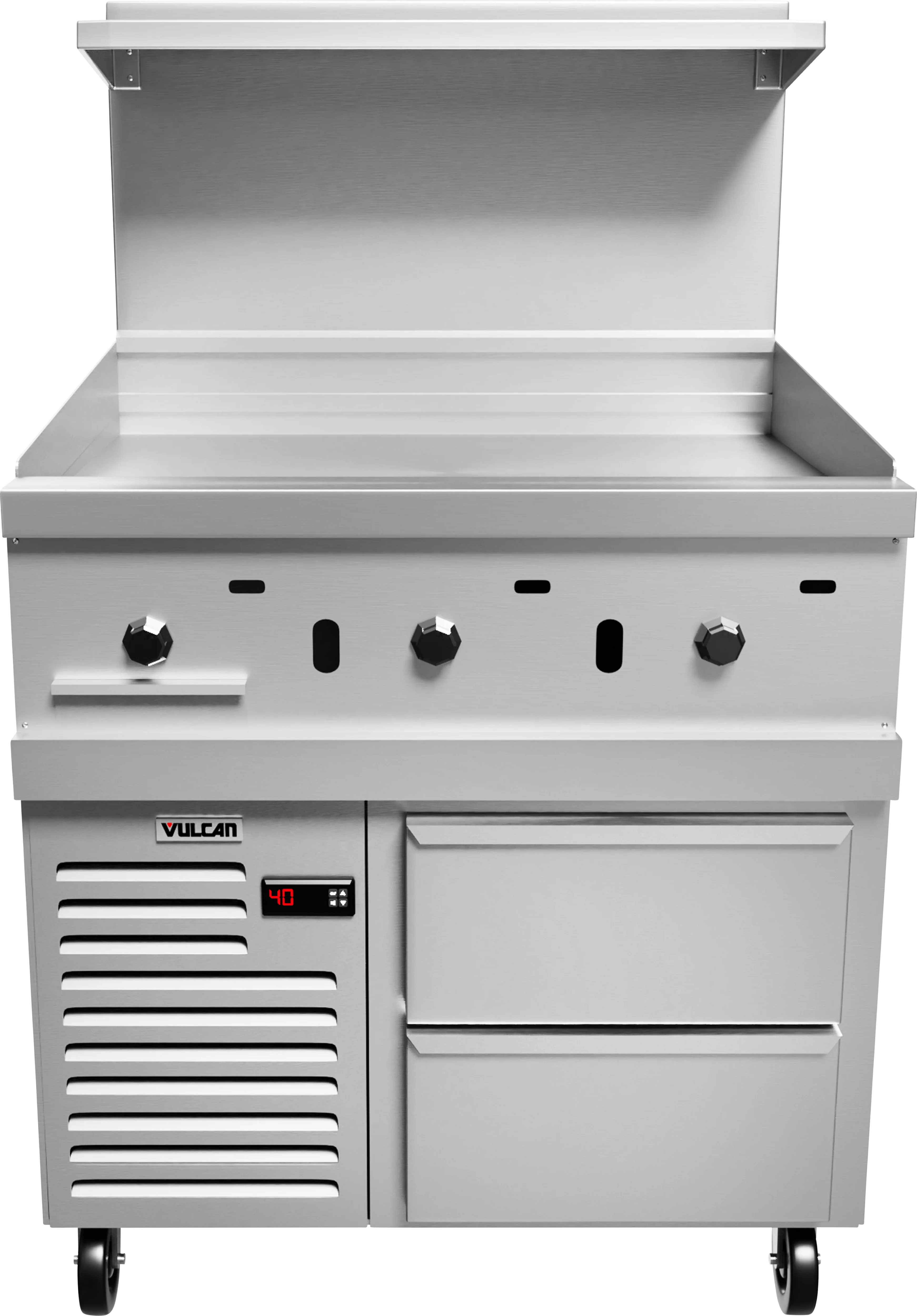 Vulcan 36R-36GT_NAT 36 Inch Gas Range Griddle with Refrigerated Base 60000 BTU Vulcan 36R-36GT_NAT 36 Inch Gas Range Griddle with Refrigerated Base 60000 BTU