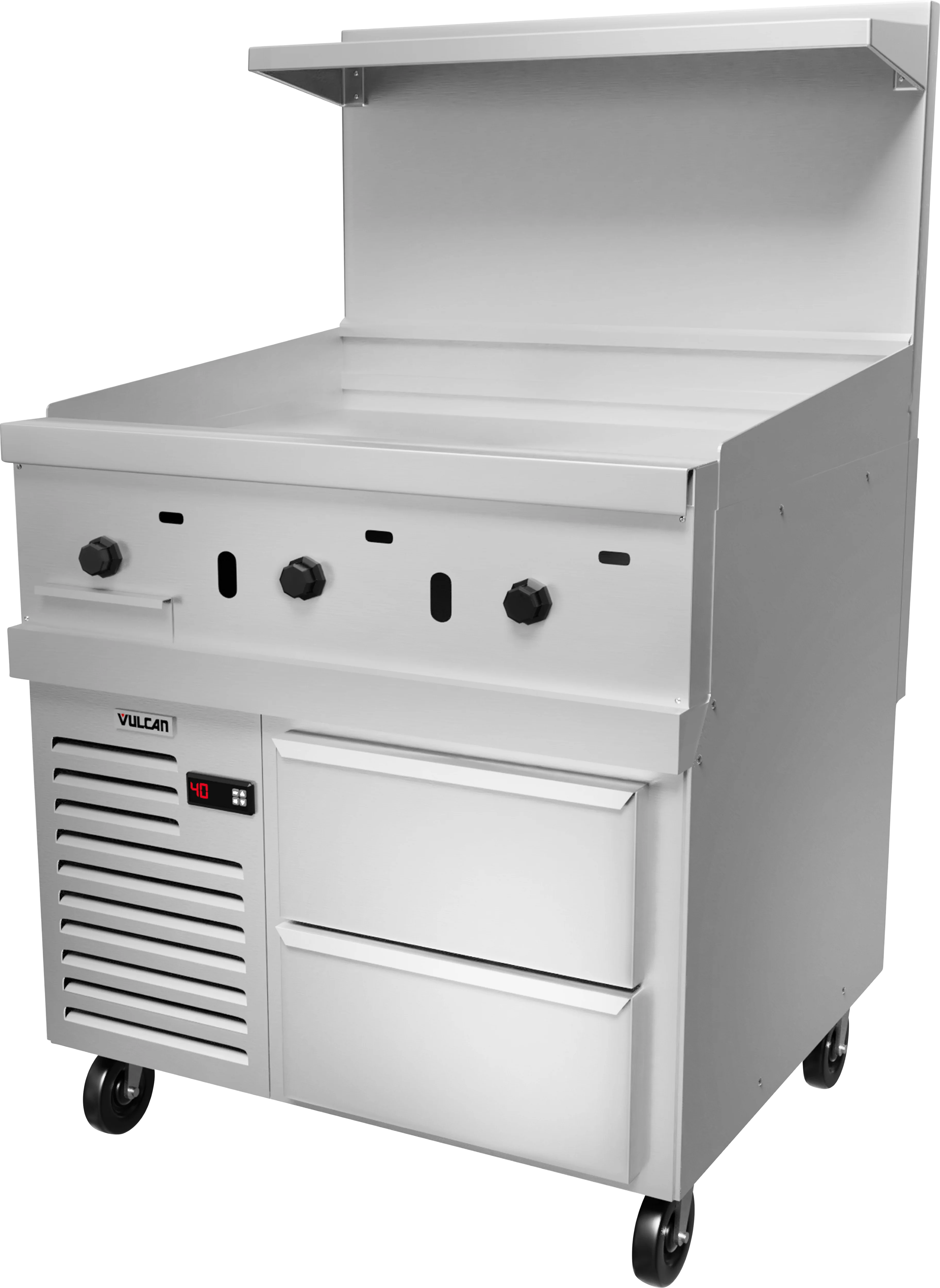 Vulcan 36R-36GT_NAT 36 Inch Gas Range Griddle with Refrigerated Base 60000 BTU Vulcan 36R-36GT_NAT 36 Inch Gas Range Griddle with Refrigerated Base 60000 BTU
