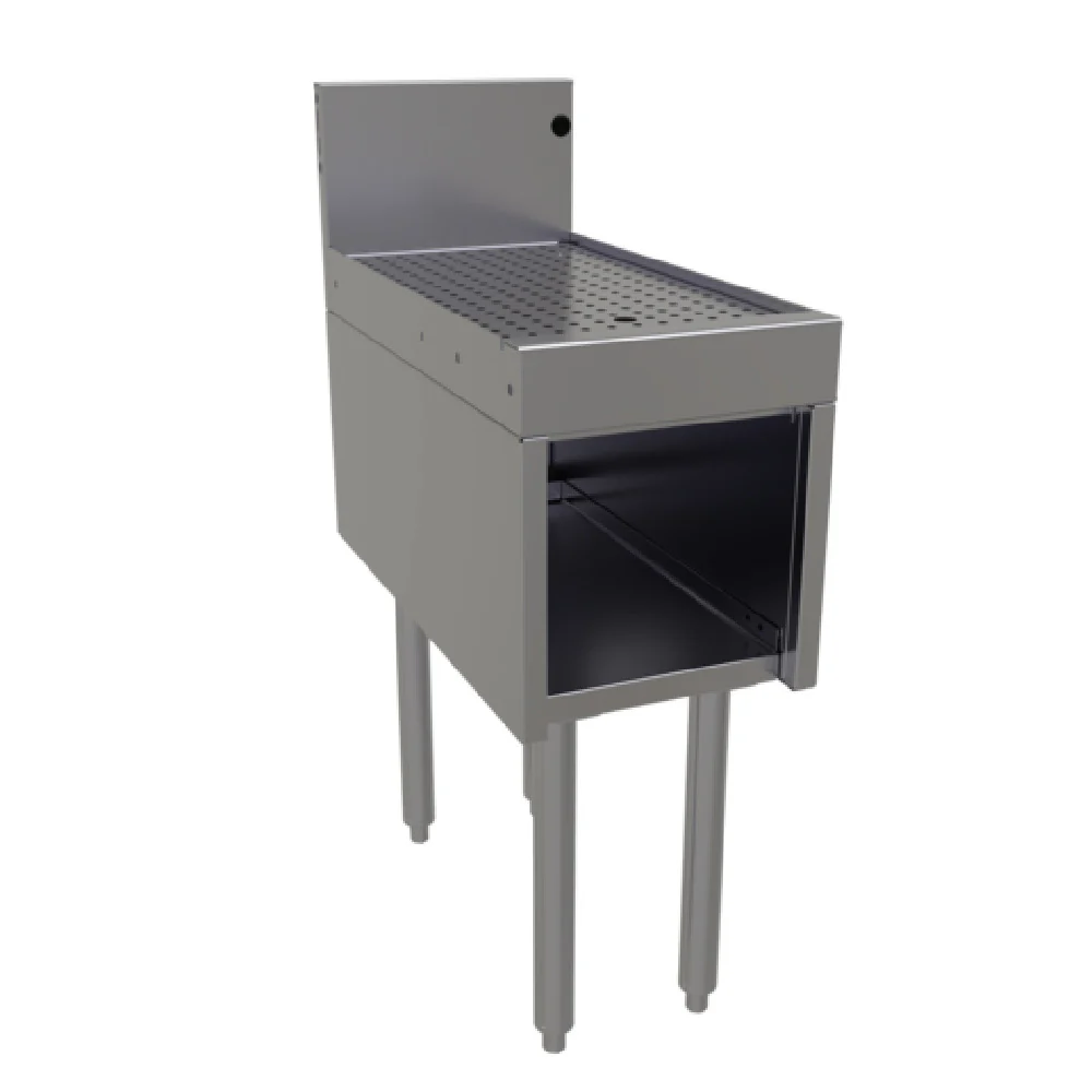 Glastender DBHB-12-LD 12 Inch Underbar Drainboard Open Cabinet Stainless Steel with Removable Shelf Glastender DBHB-12-LD 12 Inch Underbar Drainboard Open Cabinet Stainless Steel with Removable Shelf