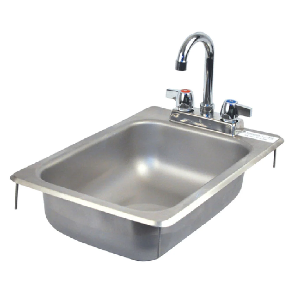 BK Resources BK-DIS-1014-5D-P-G 12 Inch Drop-In Sink Stainless Steel with Faucet BK Resources BK-DIS-1014-5D-P-G 12 Inch Drop-In Sink Stainless Steel with Faucet