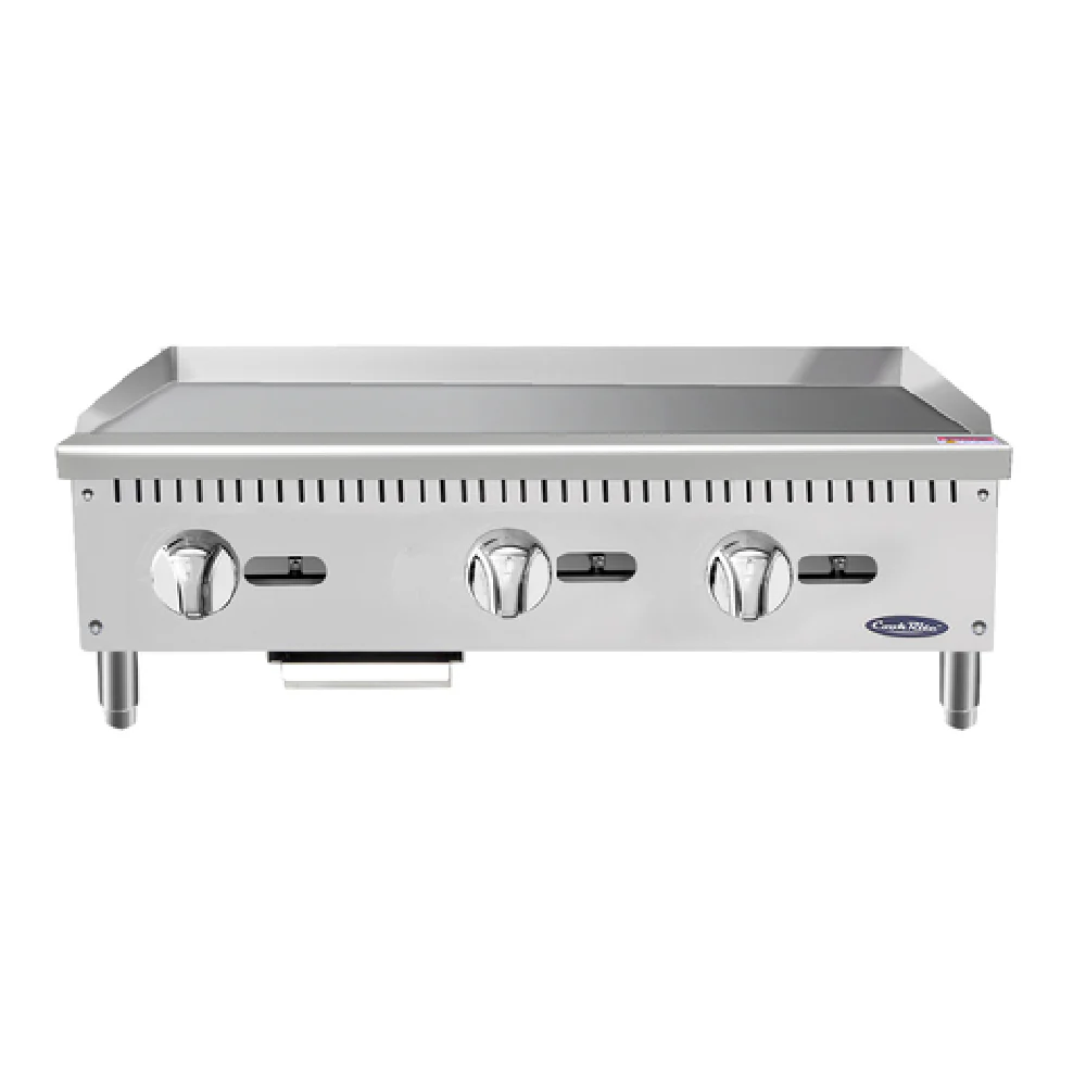 Atosa ATMG-36_NAT 36 Inch Gas Griddle Countertop Heavy Duty 3 Burner 90000 BTU Atosa ATMG-36_NAT 36 Inch Gas Griddle Countertop Heavy Duty 3 Burner 90000 BTU