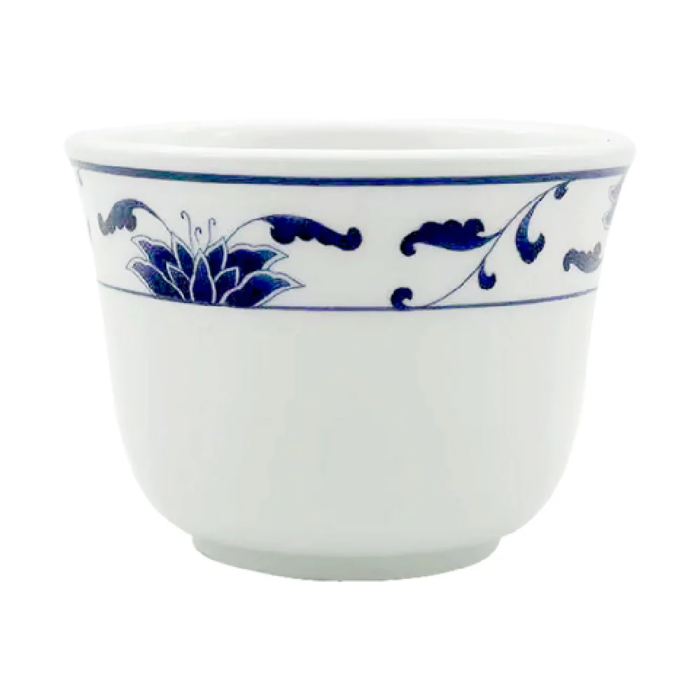 Cameo China 255-29 5 Oz Blue Lotus Tea Cup Vitrified Ceramic Round